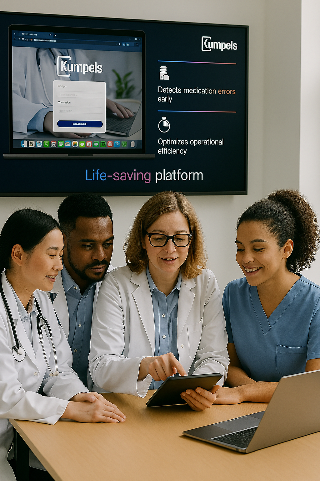 Kumpels platform interface and healthcare team collaboration